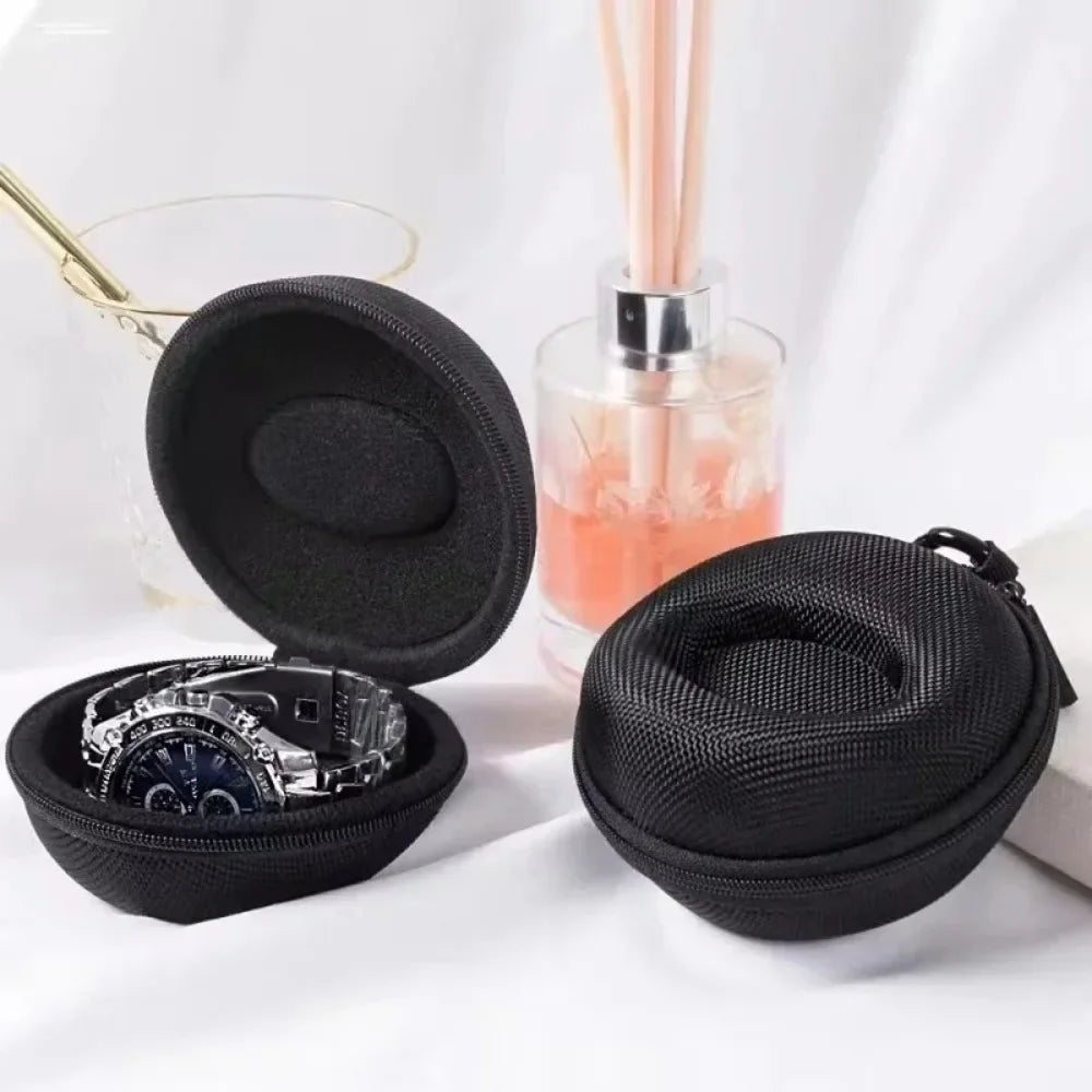Tragbare EVA Einzel-Uhren-Reiseetui Uhrenaufbewahrung Organizer Box Uhrenhalter Wasserdicht für Smartwatches Reißverschlussbehälter