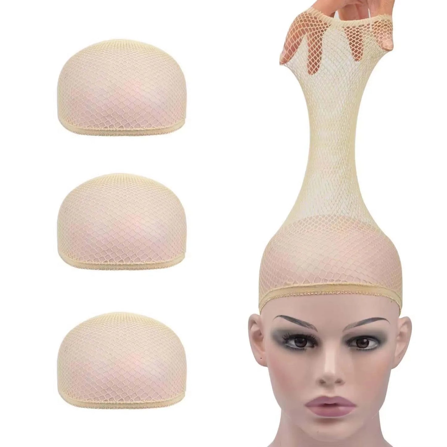 Mesh Wig Cap Stretchable Elastic Black Hair Net Stretch Open Ended Fishnet Wig Net Breathable Mesh Cap for Wig Accessories