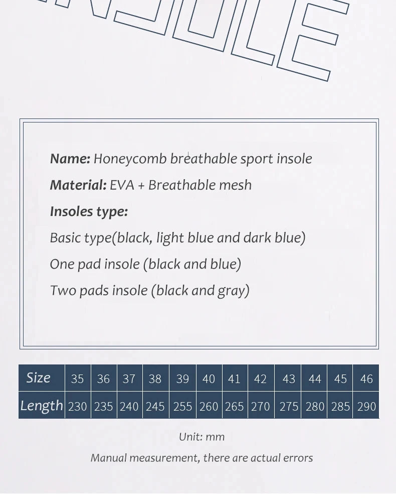 3 Paar Memory Foam Orthopädische Einlegesohlen für Schuhe Sohlenpolster Mesh Deodorant Atmungsaktive Turnschuhe Laufkissen für Herren Damen