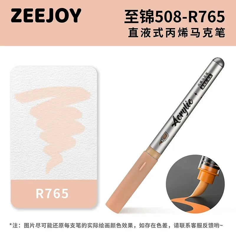 ZEEJOY 120/12/1 Colors Direct Liquid Acrylic Marker Pens Waterproof Pen Soft Brush Nib for Manga School Art Supplies Stationery