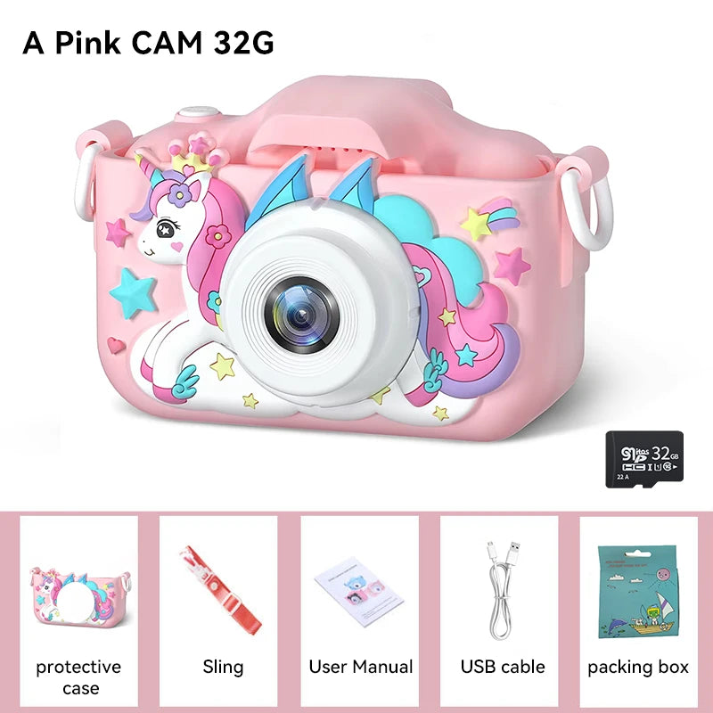 Christmas Children Camera HD 1080P Toddler Digital Video Camera 2.0inch Kids Camera with Silicone Cases Toys for Christmas Gifts - Shoppiline