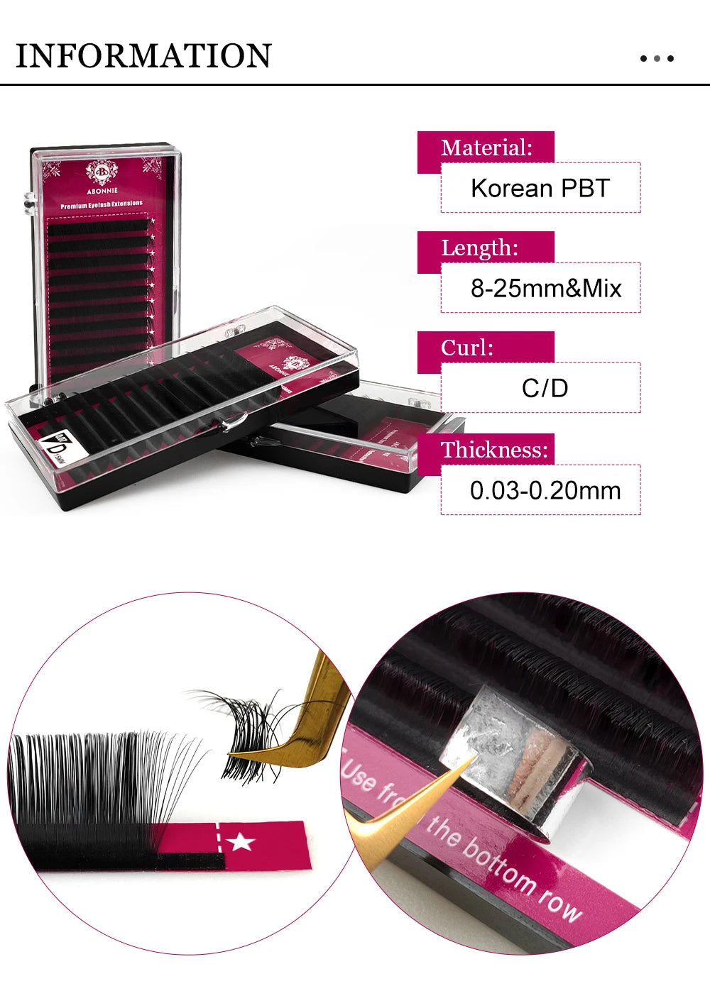 Abonnie Classic Eyelashes Extensions Individual Volume Lashes Fluffy Ultra Soft Eyelash Extensions