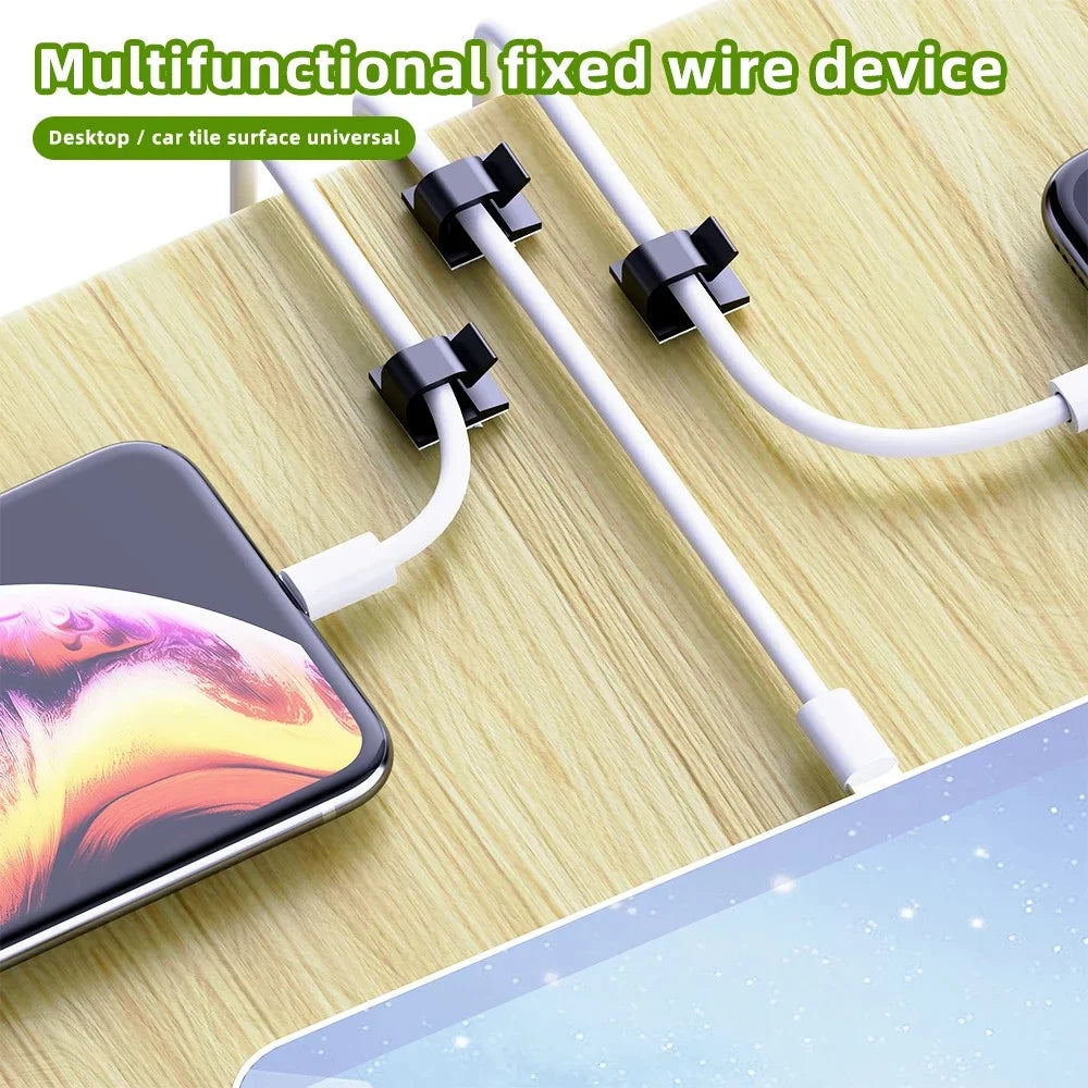 50PCS Clear Adhesive Cable Clips Outdoor Indoor Cable Management Wire Organizer Strong Stick Cord Holder for Under Desk Car