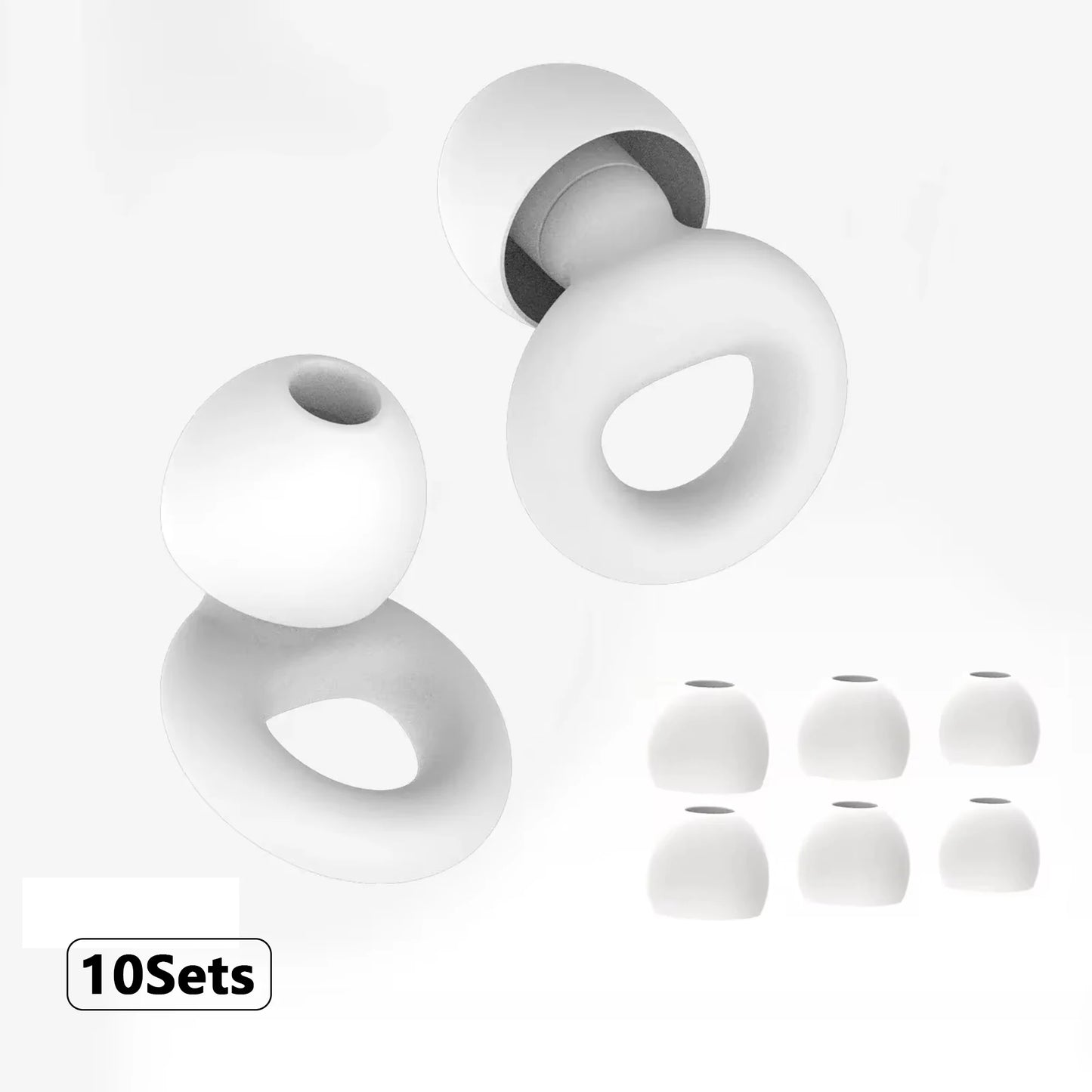 Plugs for Sleep,Swim, Work– Super Soft Silicone Ear Reusable Hearing Protection for Noise Reduction 8 Ear Tips in XS/S/M/L
