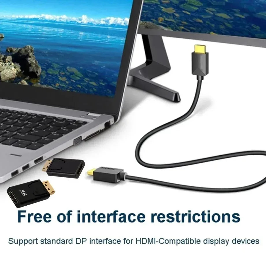 4K/1080P DP Male To Female HDMI-Compatible DisplayPort To HDMI-Compatible Adapter 4K60Hz HD Converter for Laptop PC Projector