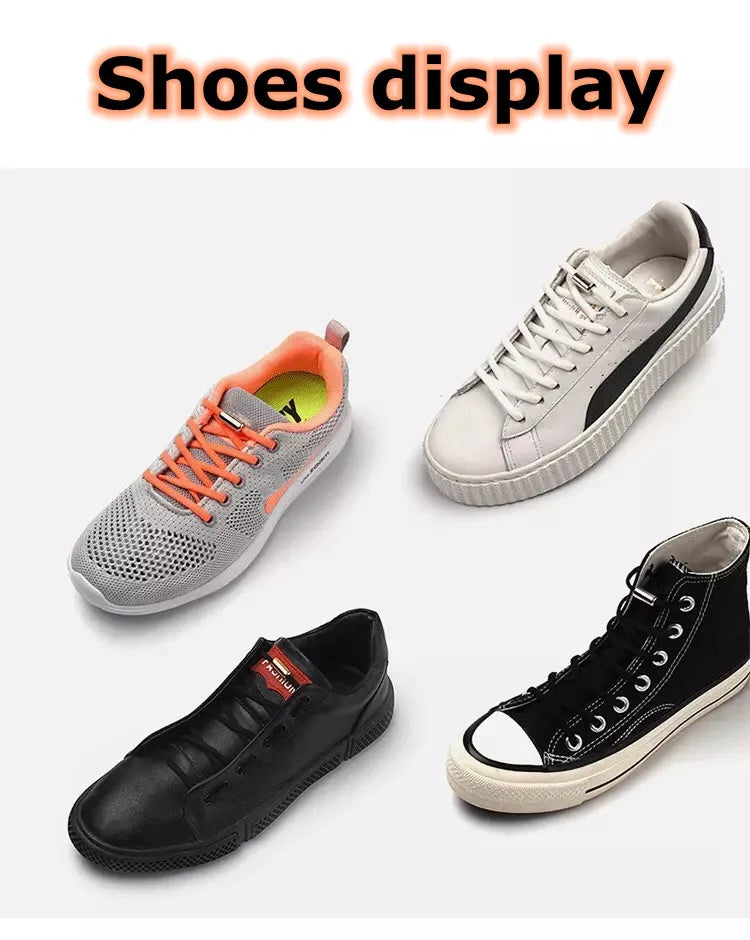 Semicircle No Tie Shoelaces Elastic Shoe laces Sneakers shoelace Metal Lock Lazy Laces for Kids and Adult One size fits all shoe