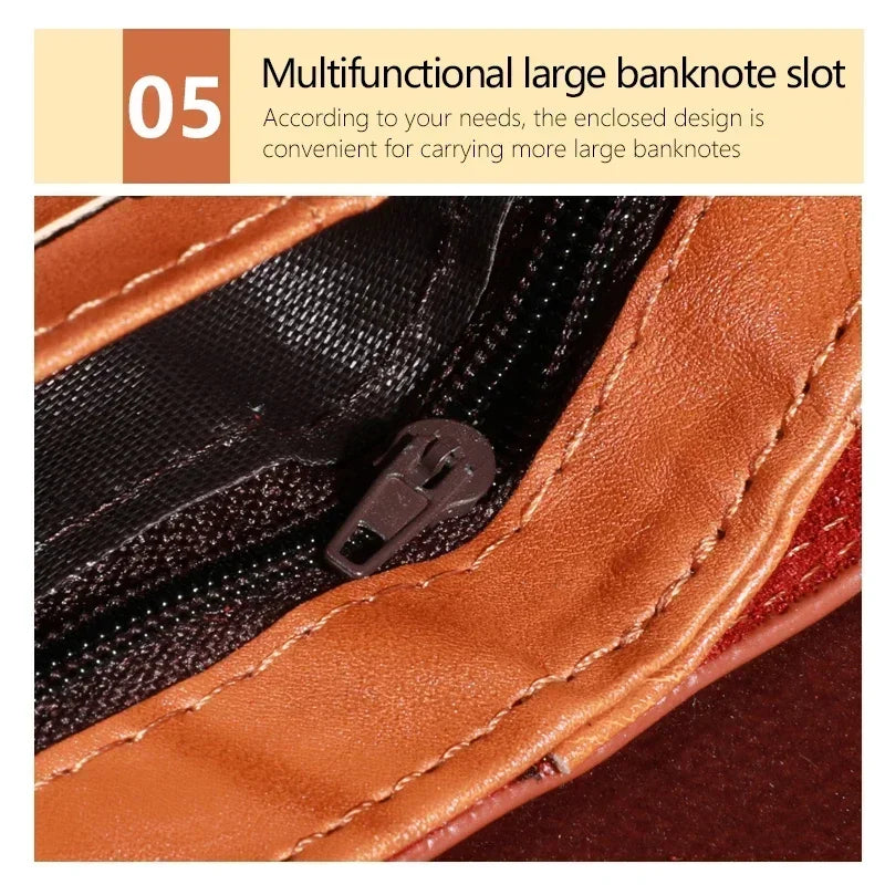 New Men's Trendy Leather Wallet with USD Print Multiple Card Holders High Capacity