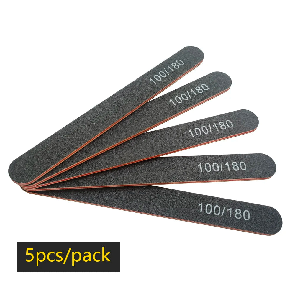 Nagelfeile Buffer 100/180 Körnung Halbmond Nagelfeilen Doppelseitiges Schmirgelpapier Nagel schleifen Gel Nagellack Maniküre-Werkzeug