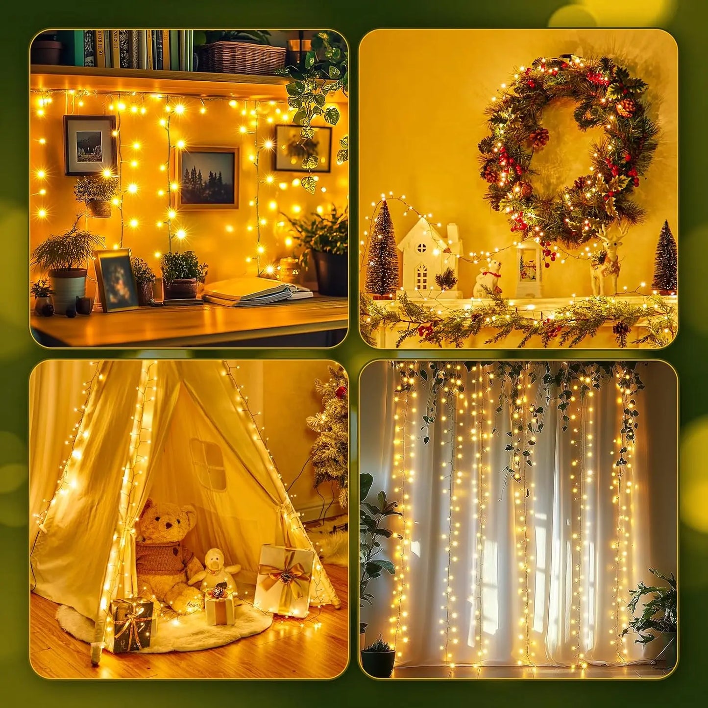 30-75M LED Firecracker String Lights EU/US DC Garland Fairy Lights Holiday String Lights for Wedding Party Christmas Decoration