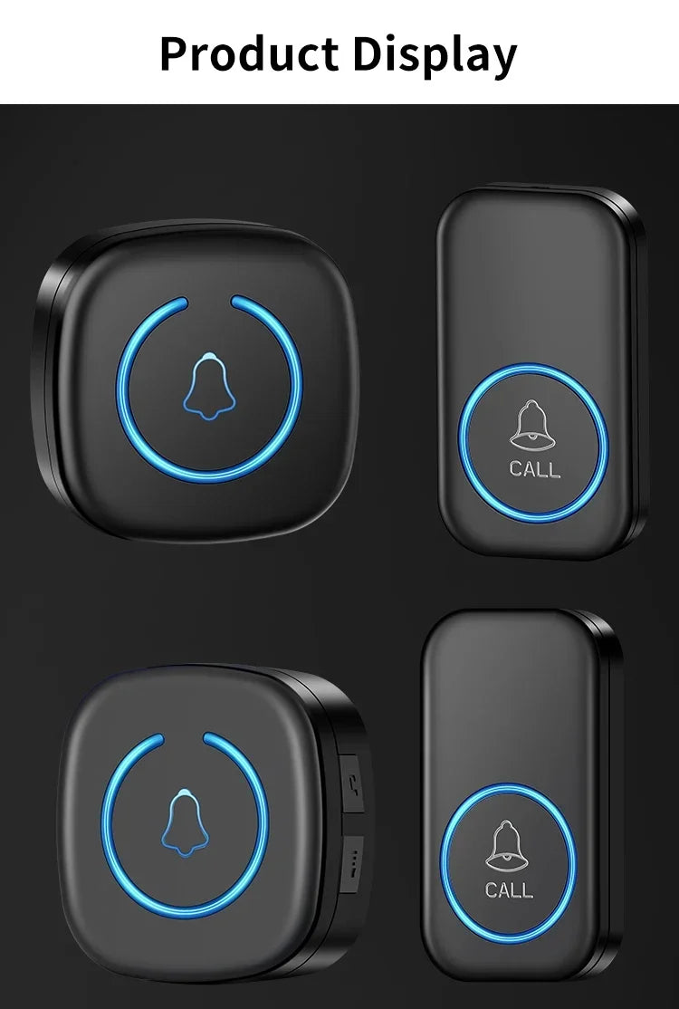 Wireless Doorbell Intelligent Welcome Door Bell 300M/984 FT Remote 60 Songs Melodies Home Smart Doorbell US EU Plug Optional