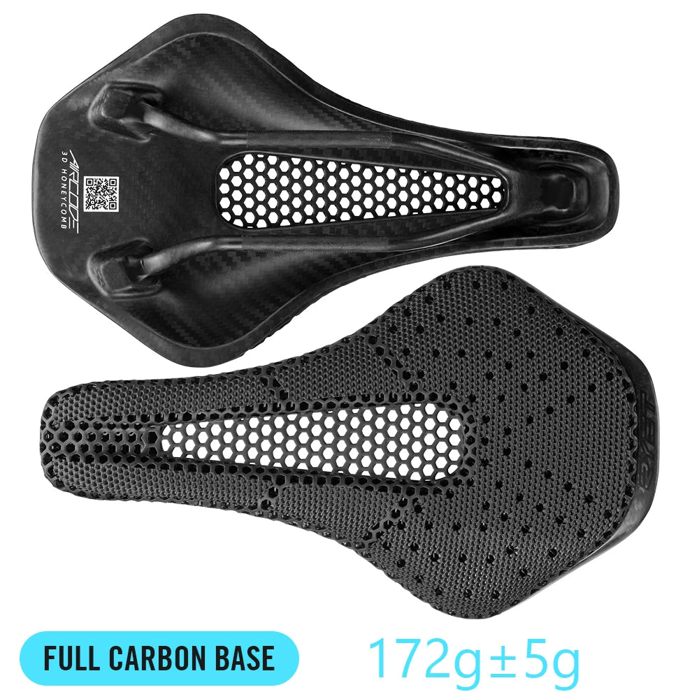 RYET Full Carbon 3D Printed Saddle Ultralight Hollow Comfortable Breathable MTB Road Racing Bike Cycling Seat Bicycle Accessory - Shoppiline