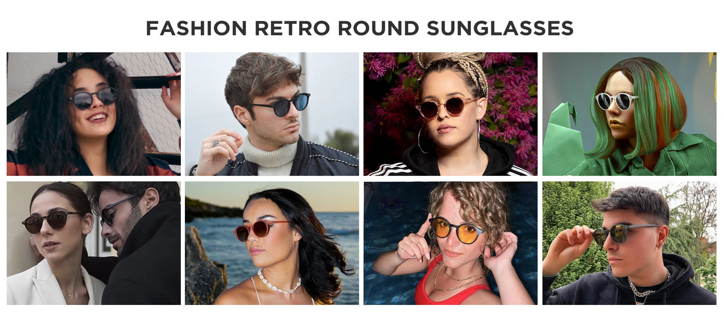 ZENOTTIC Lunettes de Soleil Rétro Polarisées 2023 2024 Hommes Femmes Vintage Petite Monture Ronde Lunettes de Soleil Verres Polarisés UV400 Nuance