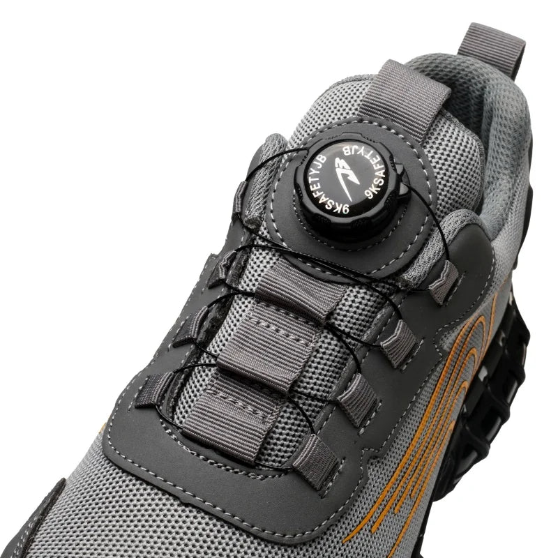 Rotary Buckle Work Safety Shoes For Men and Women Air Soft Sole Lightweight Protective Work Sneakers Men Breathable Boots - Shoppiline