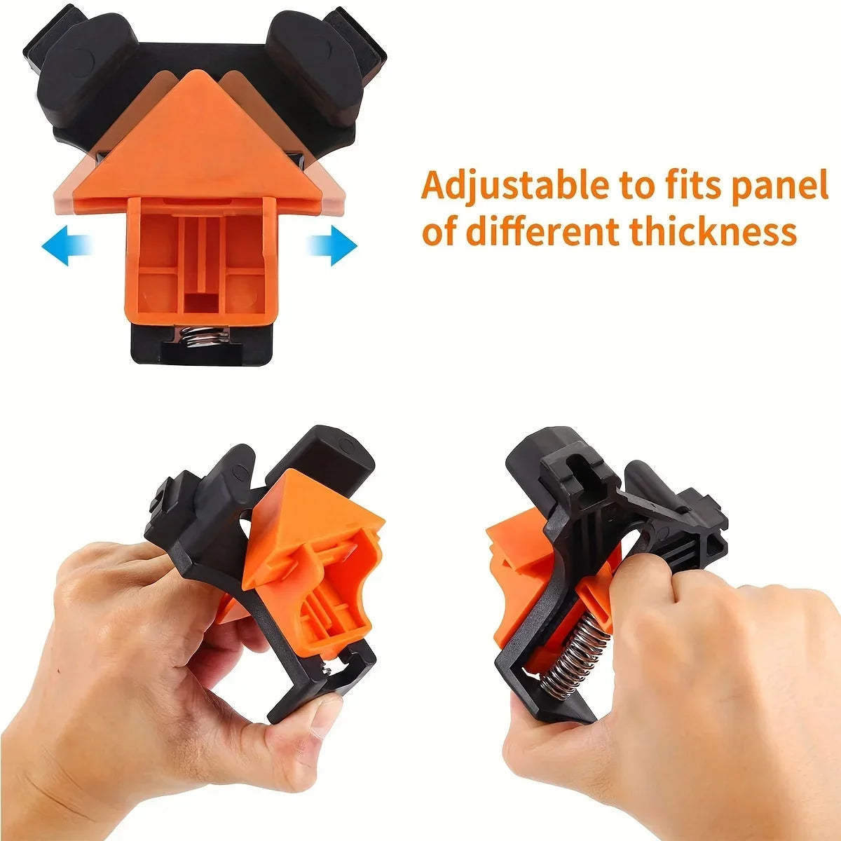 2pcs 90 Degree Corner Clamps For Woodworking, Fast Adjustable Quick Spring Loaded Woodworking Clamps,Cabinets,Photo Framing - Shoppiline