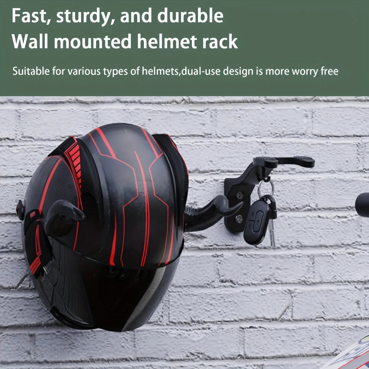 Motorcycle Helmet Hook Racks Kitchen Cabinet Shelf Wall Mount Hook Multipurpose Display Hanger Stand Wall-Mounted Storage Holder