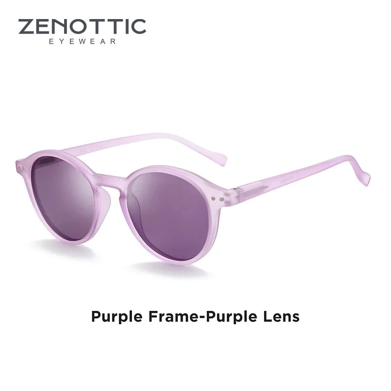 ZENOTTIC Lunettes de Soleil Rétro Polarisées 2023 2024 Hommes Femmes Vintage Petite Monture Ronde Lunettes de Soleil Verres Polarisés UV400 Nuance