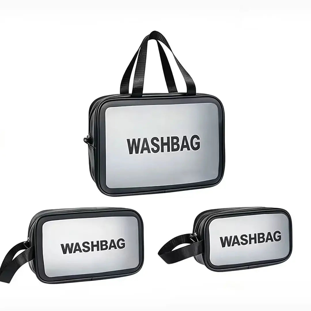 HOMEFISH Single Layer Transparent PVC Waterproof Cosmetic Bag, Portable Large Capacity Dustproof Travel Makeup Handbag