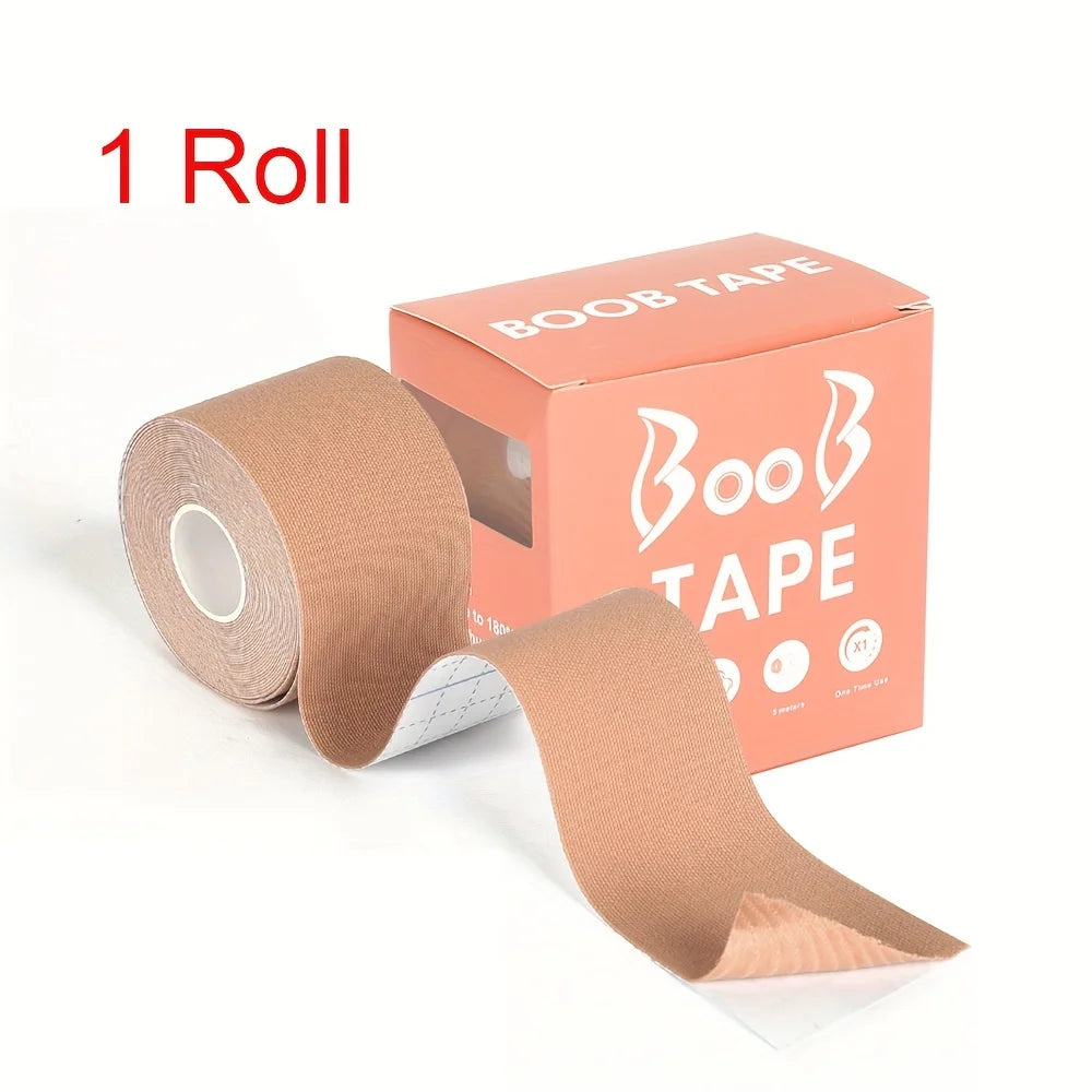 YITAPE Boob Tape 5cm*5M Breast Lift Tape Invisible Skin Tone Breathable Bra Tape for Strapless Backless Dress Push Up Anti Sag