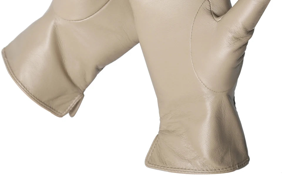 Women's sheepskin gloves winter warm plus velvet short thin touch screen driving color women's leather gloves good quality -2226