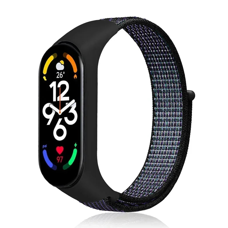 Nylon loop Mi band 4 5 6 Strap Replacement Soft Adjustable Wrist Watchband Pulsera correa For Xiaomi Mi band 3 4 5 6 7 Bracelet