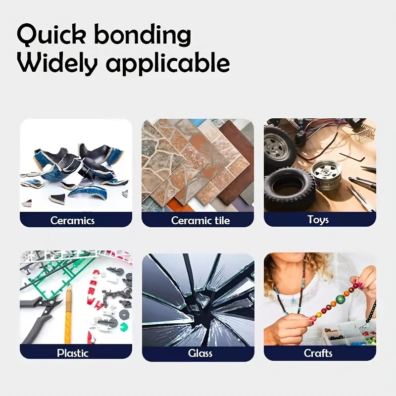 Super Glue Strong Bond for Shoes/Glass/Metal/Wood/Plastic,Ceramic Quick Dry Industrial Strength Instant Adhesive