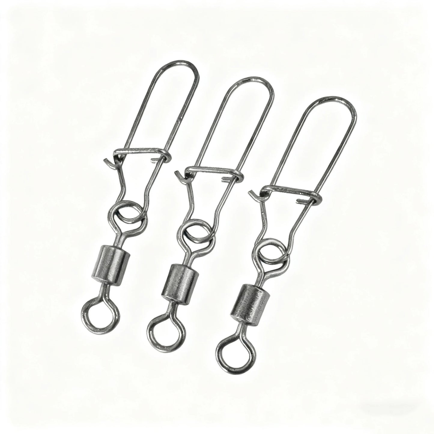 50pcs/box Stainless Steel Fishing Connector Pin Bearing Swivel Fishing Connector Rolling Swivel Lure Hook Accessories Tackle