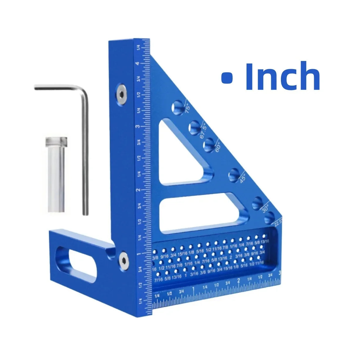 3D Multi-Angle Metric/Inch Measuring Ruler, 45/90 Degree Aluminum Alloy Square Protractor, High Precision Layout Measuring Tool - Shoppiline