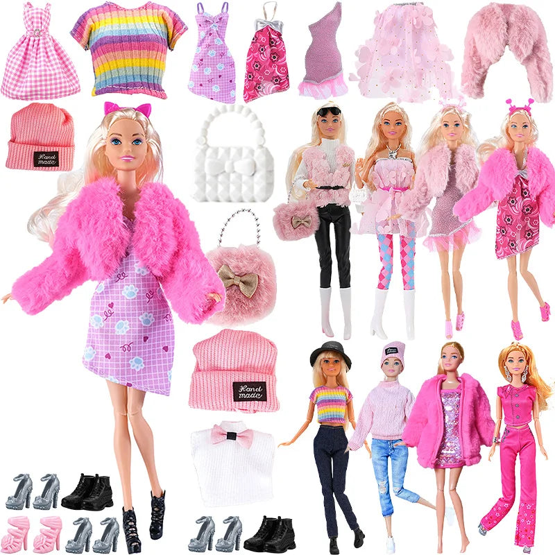 NEW Fashion Clothes For Doll 30cm Daily Sportwaer Winter Sweater Pants Plush Coat Shoes For Doll Mini Accessories Christmas Gift - Shoppiline