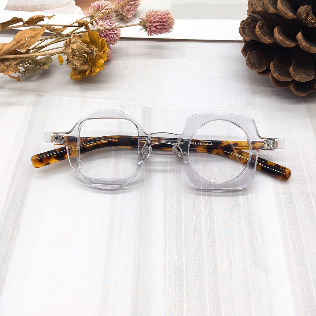 Monture de lunettes vintage en acétate imprimé léopard