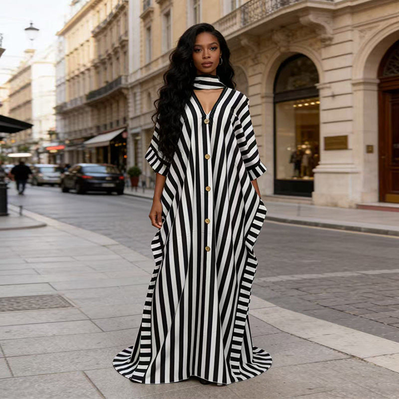 Casual Loose-fitting Dress African Style Plus Size Fashionable Long