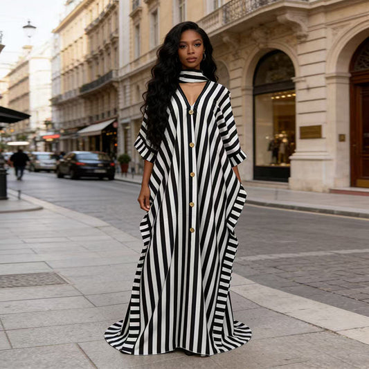 Casual Loose-fitting Dress African Style Plus Size Fashionable Long