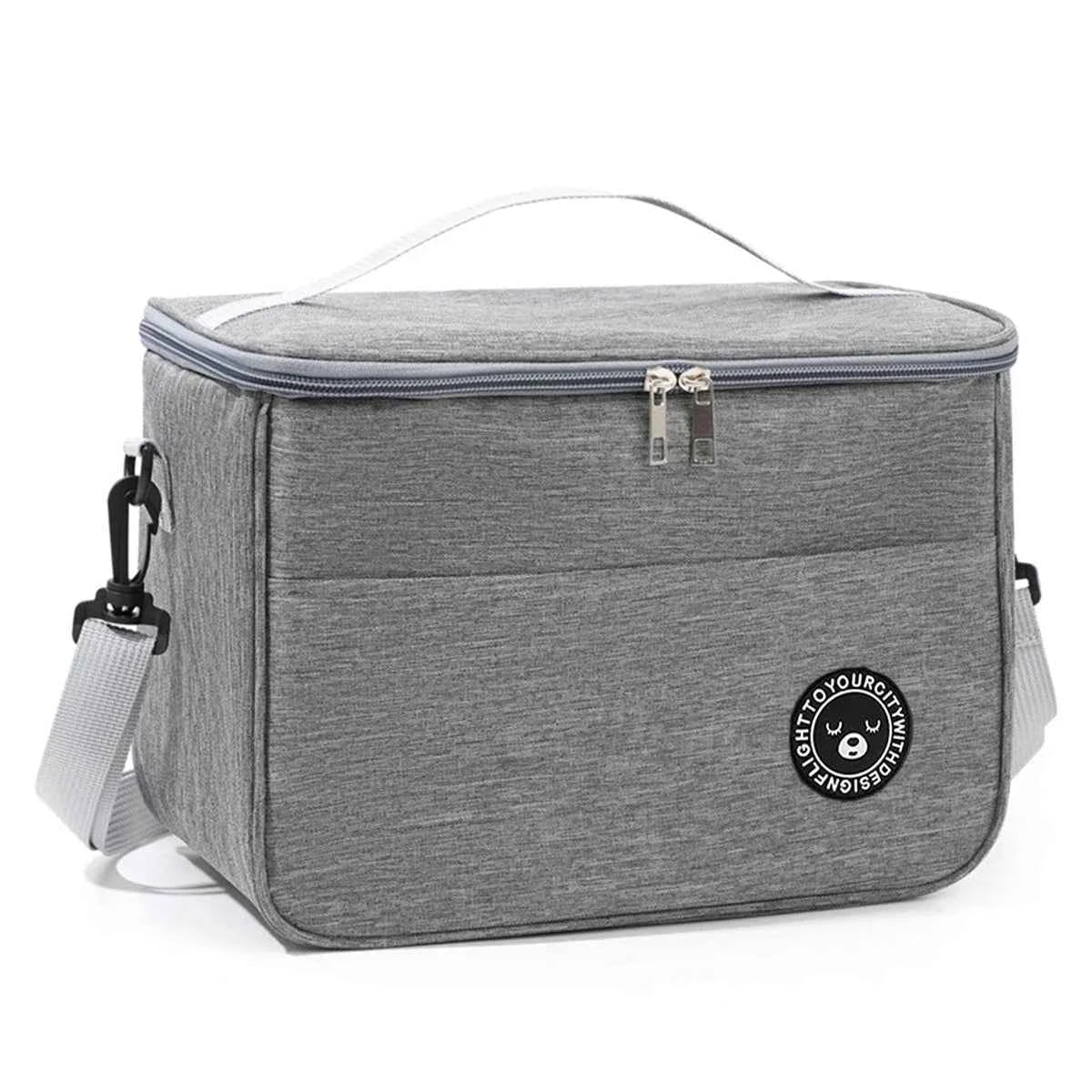 Capacity hand - held with shoulder strap insulated bag, lunch box bag, student thickened waterproof lunch bag。 - Shoppiline