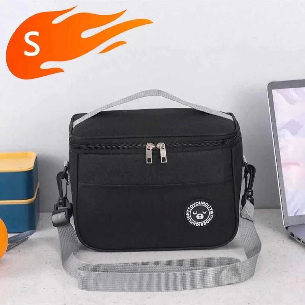 Capacity hand - held with shoulder strap insulated bag, lunch box bag, student thickened waterproof lunch bag。 - zmt - Shoppiline