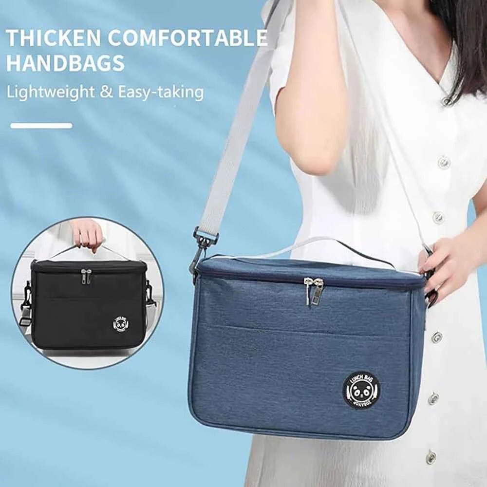 Capacity hand - held with shoulder strap insulated bag, lunch box bag, student thickened waterproof lunch bag。 - zmt - Shoppiline