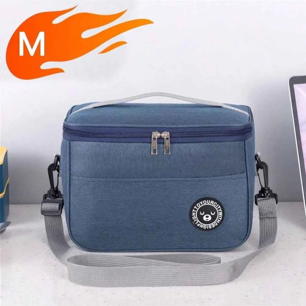 Capacity hand - held with shoulder strap insulated bag, lunch box bag, student thickened waterproof lunch bag。 - zmt - Shoppiline