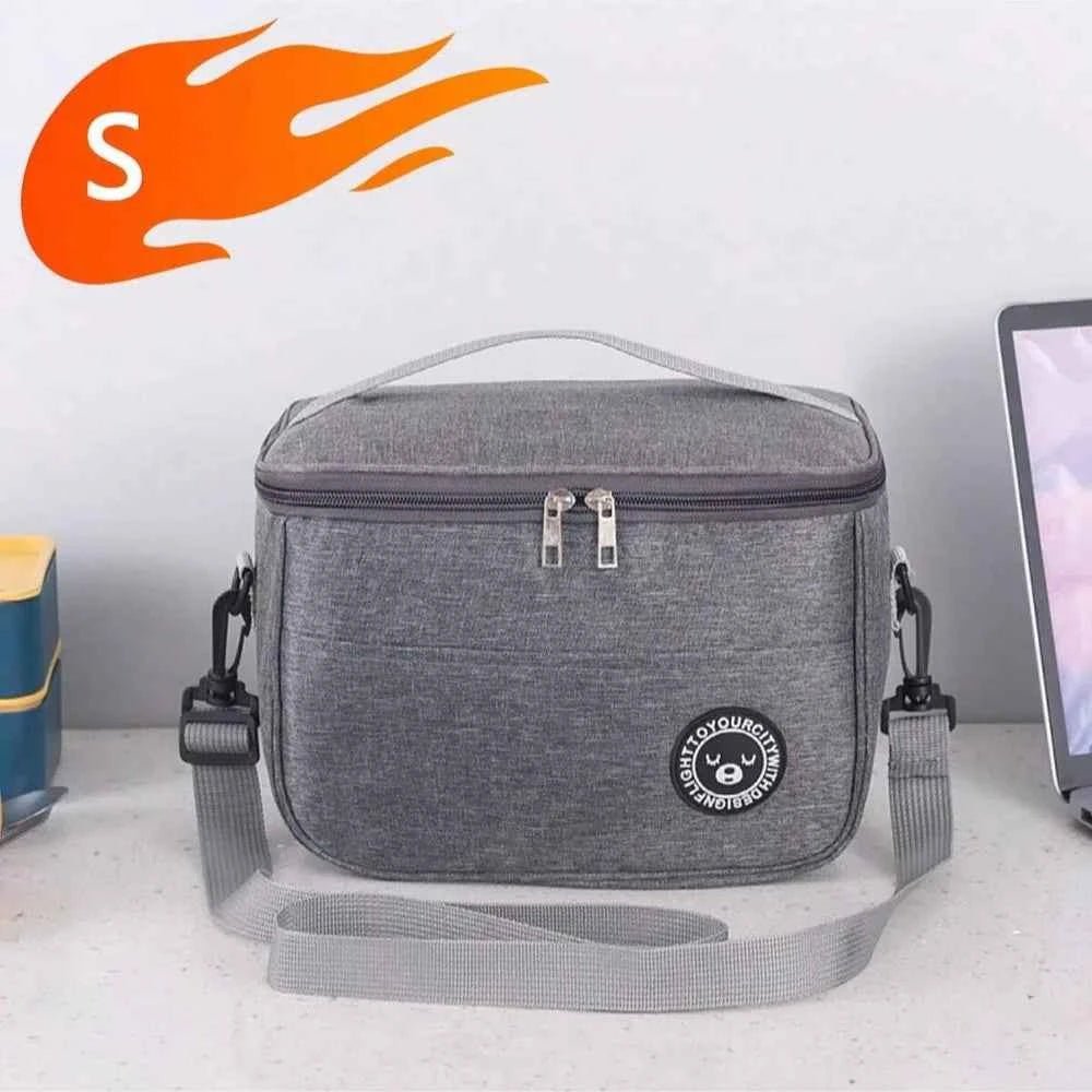 Capacity hand - held with shoulder strap insulated bag, lunch box bag, student thickened waterproof lunch bag。 - zmt - Shoppiline