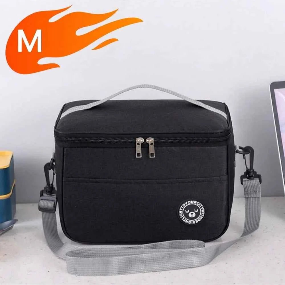 Capacity hand - held with shoulder strap insulated bag, lunch box bag, student thickened waterproof lunch bag。 - zmt - Shoppiline