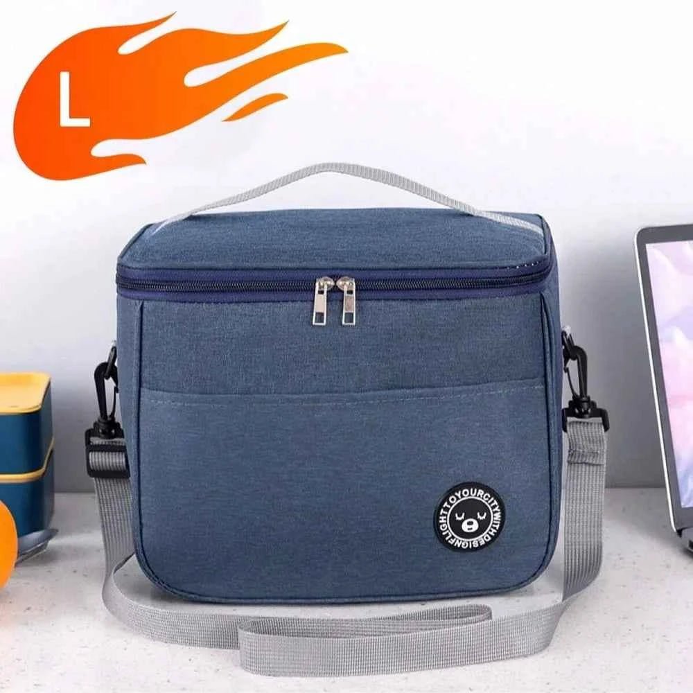 Capacity hand - held with shoulder strap insulated bag, lunch box bag, student thickened waterproof lunch bag。 - zmt - Shoppiline