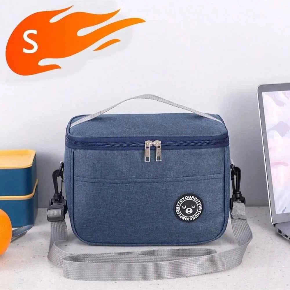 Capacity hand - held with shoulder strap insulated bag, lunch box bag, student thickened waterproof lunch bag。 - zmt - Shoppiline