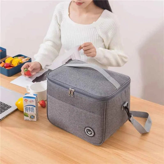 Capacity hand - held with shoulder strap insulated bag, lunch box bag, student thickened waterproof lunch bag。 - zmt - Shoppiline