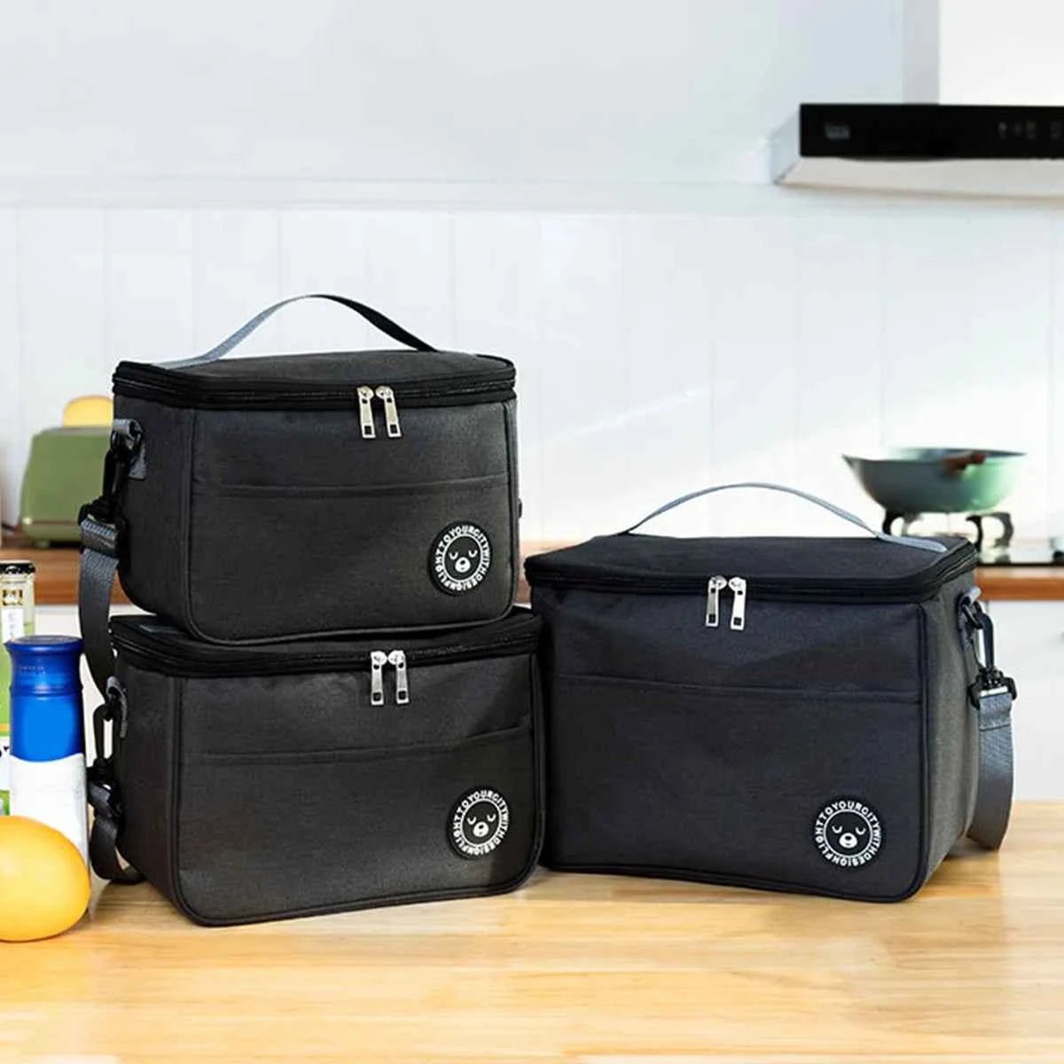 Capacity hand - held with shoulder strap insulated bag, lunch box bag, student thickened waterproof lunch bag。 - zmt - Shoppiline
