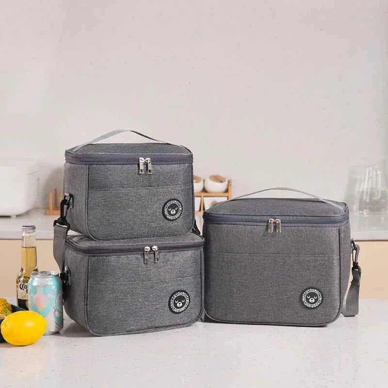 Capacity hand - held with shoulder strap insulated bag, lunch box bag, student thickened waterproof lunch bag。 - zmt - Shoppiline