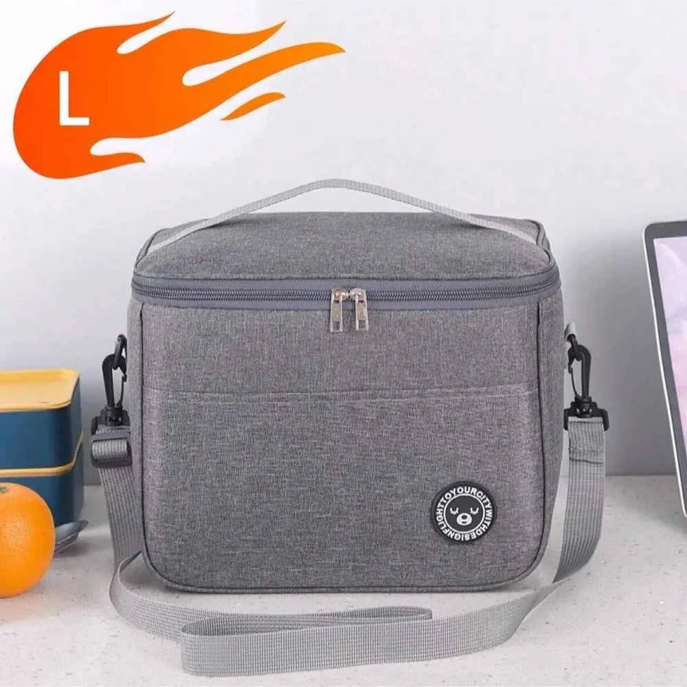 Capacity hand - held with shoulder strap insulated bag, lunch box bag, student thickened waterproof lunch bag。 - zmt - Shoppiline