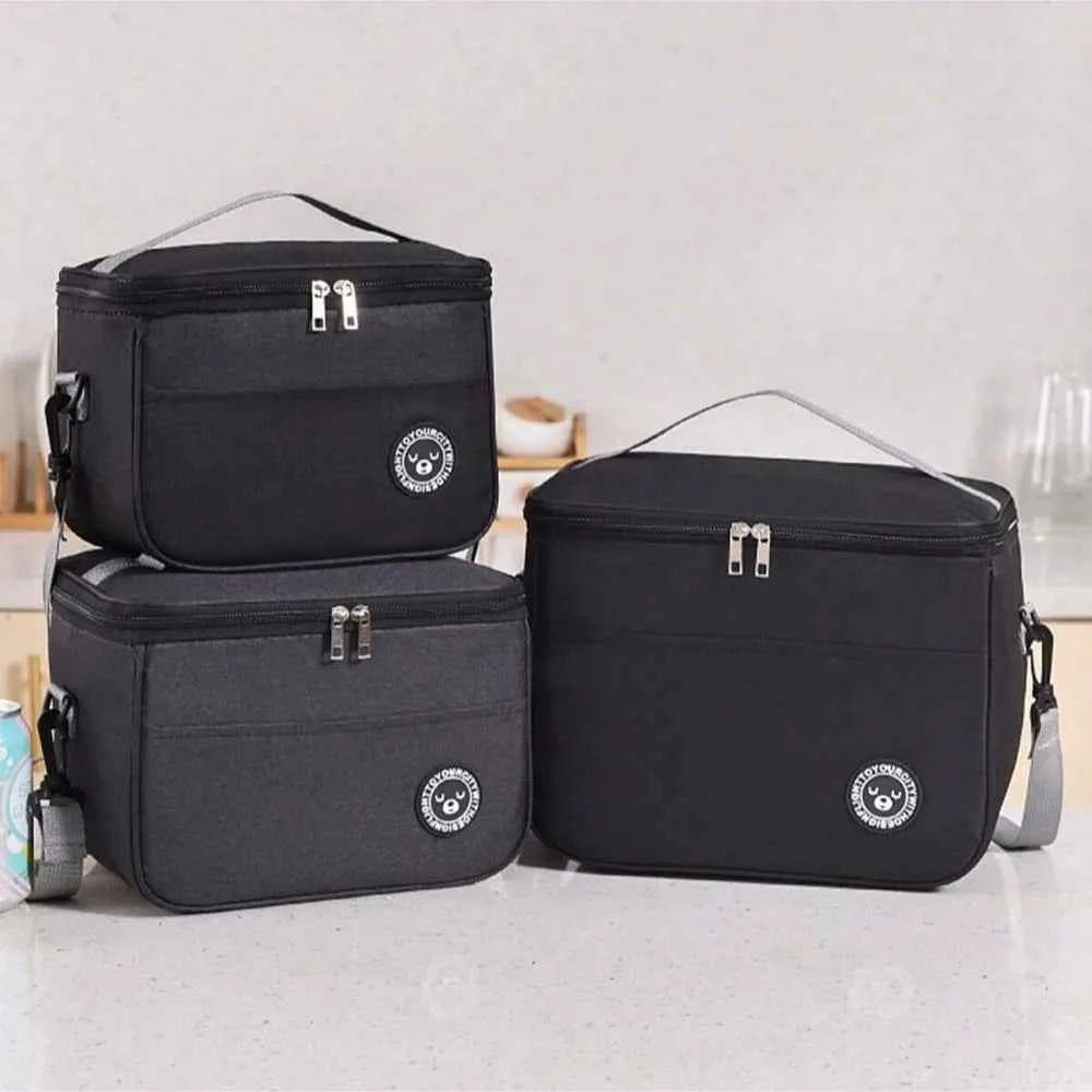 Capacity hand - held with shoulder strap insulated bag, lunch box bag, student thickened waterproof lunch bag。 - zmt - Shoppiline