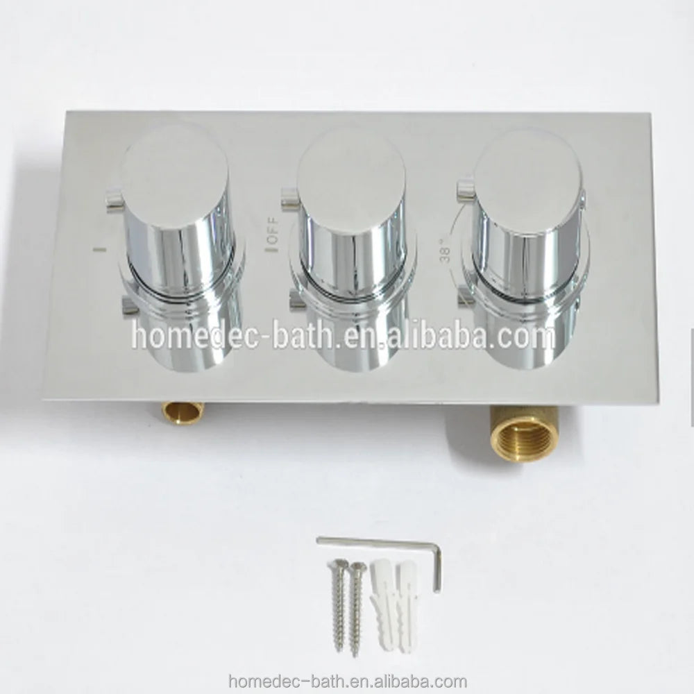 Brass Thermostatic 3 Dial 3 Ways Radiator Control Valve Mixer
