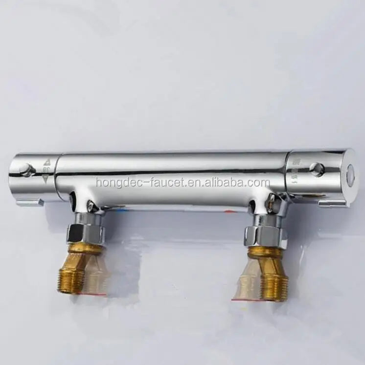 Brass Round Exposed Thermostatic Mixing Shower Valve Temperature Control Shower Faucet Valve