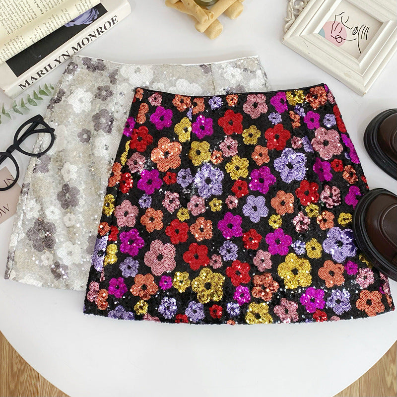 Mini-jupe fourreau fleurie pour femme