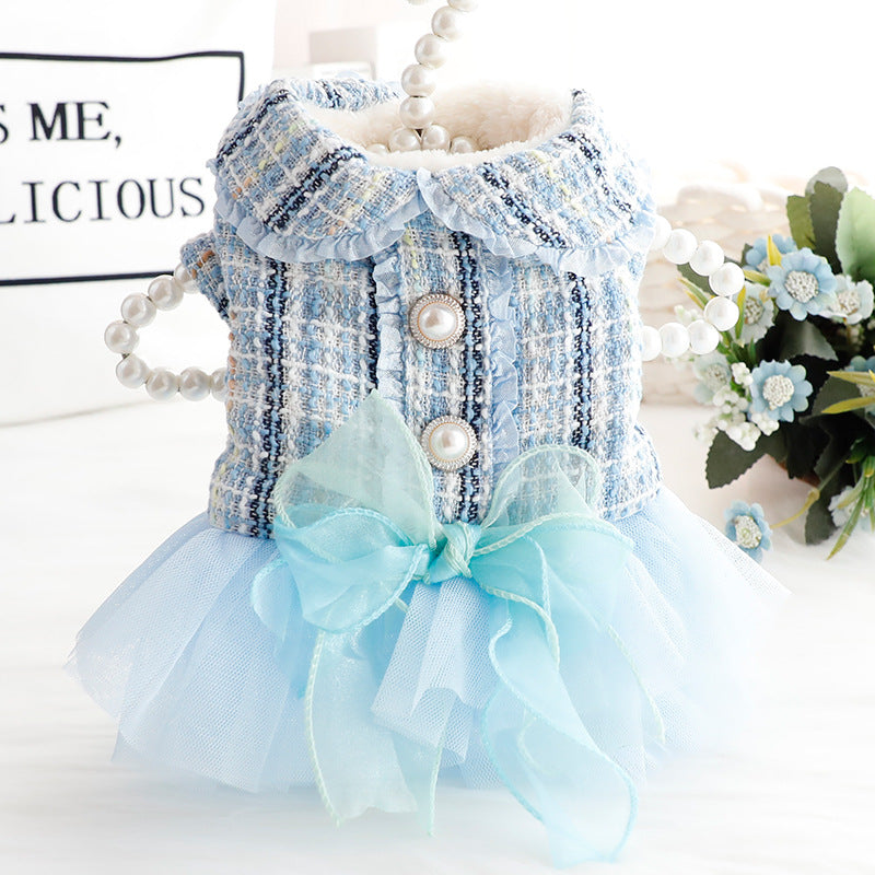 Plush Thick Lace Dog Clothes Cat Princess Skirt