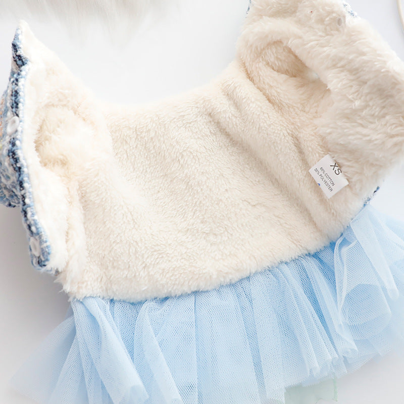 Plush Thick Lace Dog Clothes Cat Princess Skirt