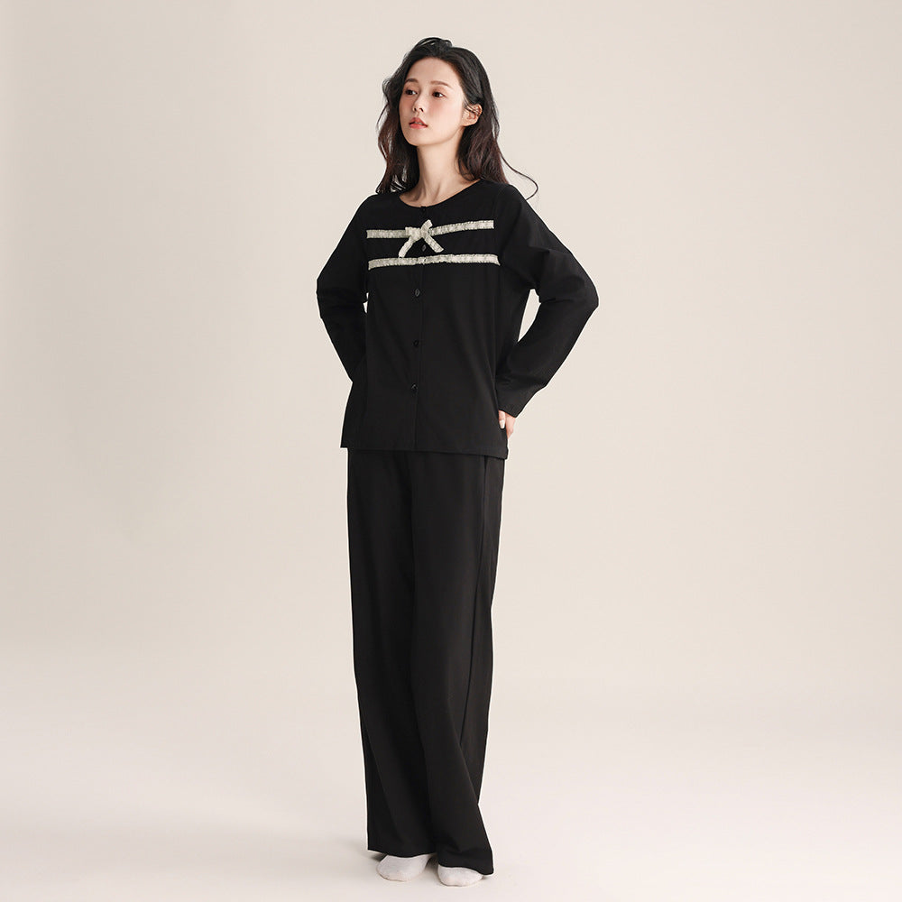 Super Soft Women's Pullover Fake Two-piece Spliced Pajamas